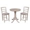International Concepts Round 30 in Rd Ped Gathering Ht Table, 2 Madrid Counter Ht Stools, Gray Taupe, 30 in W, 30 in L, Wood K09-30RT-6B-S402-2 - alternate 1